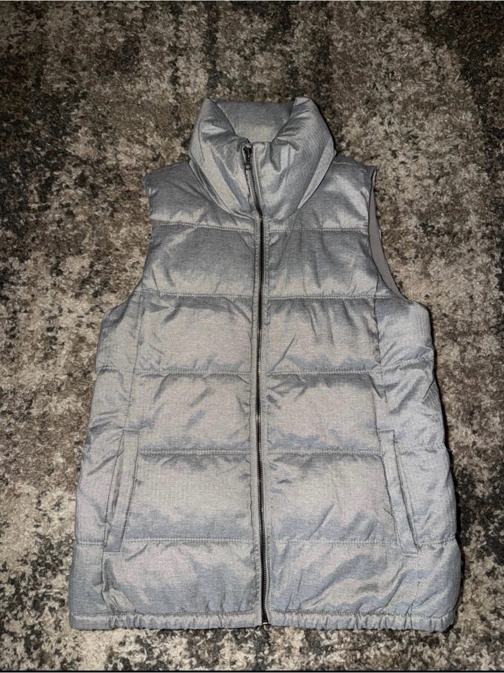 Old Navy Gray Quilted Puffer Vest